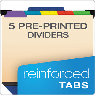 Pendaflex® Hanging Style Personnel Folders, 1/3-Cut Tabs, Center Position, Letter Size, Blue (ESSSER2BL)