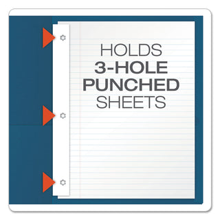 Oxford™ Twin-Pocket Folders with 3 Fasteners, Letter, 1/2" Capacity, Blue, 25/Box (ESS57702)