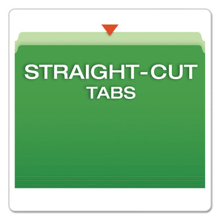 Pendaflex® Colored File Folders, Straight Tab, Letter Size, Green/Light Green, 100/Box (ESS152BGR)