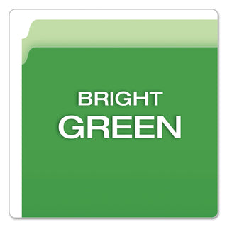 Pendaflex® Colored File Folders, Straight Tab, Letter Size, Green/Light Green, 100/Box (ESS152BGR)