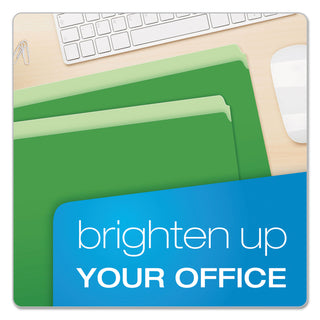 Pendaflex® Colored File Folders, Straight Tab, Letter Size, Green/Light Green, 100/Box (ESS152BGR)