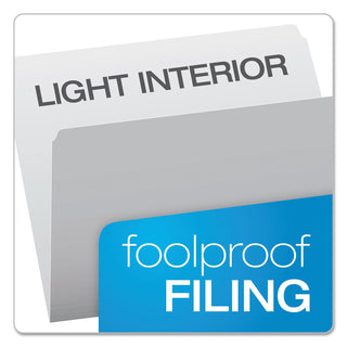 Pendaflex® Colored File Folders, Straight Tab, Letter Size, Gray/Light Gray, 100/Box (ESS152GRA)