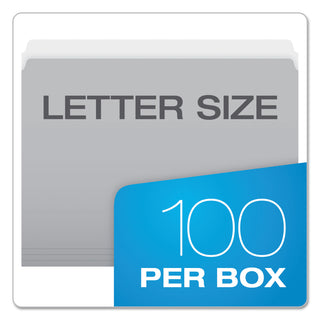 Pendaflex® Colored File Folders, Straight Tab, Letter Size, Gray/Light Gray, 100/Box (ESS152GRA)