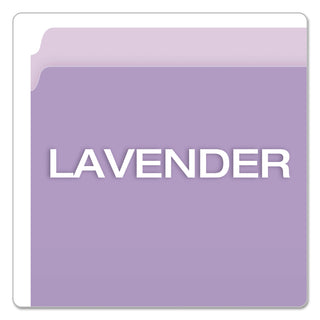 Pendaflex® Colored File Folders, Straight Tab, Letter Size, Lavender/Light Lavender, 100/Box (ESS152LAV)