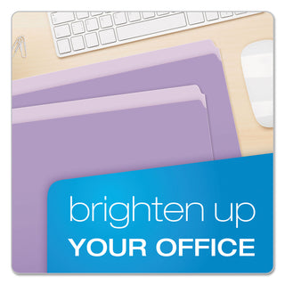 Pendaflex® Colored File Folders, Straight Tab, Letter Size, Lavender/Light Lavender, 100/Box (ESS152LAV)