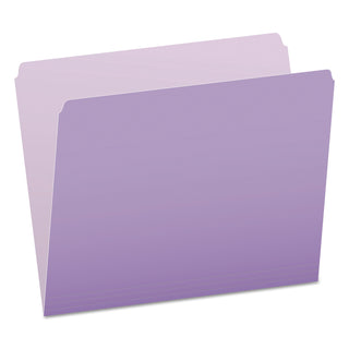 Pendaflex® Colored File Folders, Straight Tab, Letter Size, Lavender/Light Lavender, 100/Box (ESS152LAV)