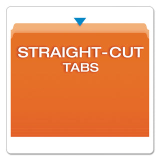 Pendaflex® Colored File Folders, Straight Tab, Letter Size, Orange/Light Orange, 100/Box (ESS152ORA)
