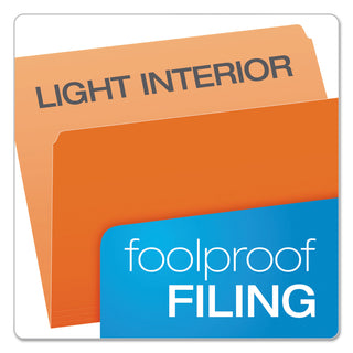 Pendaflex® Colored File Folders, Straight Tab, Letter Size, Orange/Light Orange, 100/Box (ESS152ORA)