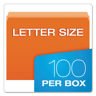 Pendaflex® Colored File Folders, Straight Tab, Letter Size, Orange/Light Orange, 100/Box (ESS152ORA)