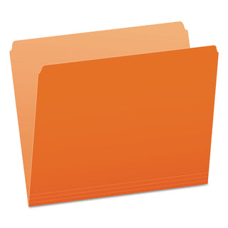 Pendaflex® Colored File Folders, Straight Tab, Letter Size, Orange/Light Orange, 100/Box (ESS152ORA)