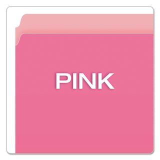Pendaflex® Colored File Folders, Straight Tab, Letter Size, Pink/Light Pink, 100/Box (ESS152PIN)