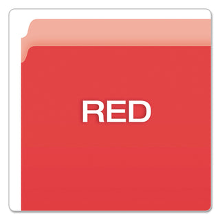 Pendaflex® Colored File Folders, Straight Tab, Letter Size, Red/Light Red, 100/Box (ESS152RED)