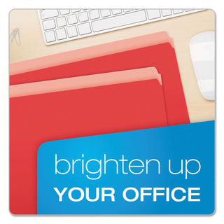 Pendaflex® Colored File Folders, Straight Tab, Letter Size, Red/Light Red, 100/Box (ESS152RED)