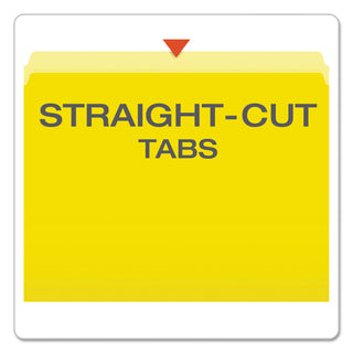 Pendaflex® Colored File Folders, Straight Tab, Letter Size, Yellowith Light Yellow, 100/Box (ESS152YEL)