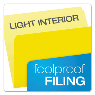 Pendaflex® Colored File Folders, Straight Tab, Letter Size, Yellowith Light Yellow, 100/Box (ESS152YEL)