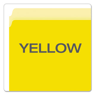 Pendaflex® Colored File Folders, Straight Tab, Letter Size, Yellowith Light Yellow, 100/Box (ESS152YEL)