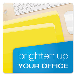 Pendaflex® Colored File Folders, Straight Tab, Letter Size, Yellowith Light Yellow, 100/Box (ESS152YEL)