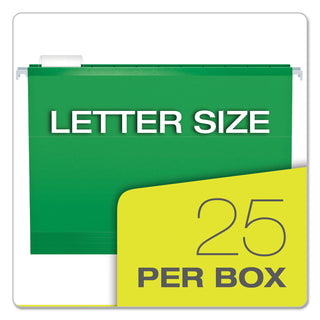Pendaflex® Extra Capacity Reinforced Hanging File Folders with Box Bottom, Letter Size, 1/5-Cut Tab, Bright Green, 25/Box (ESS4152X2BGR)