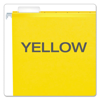 Pendaflex® Extra Capacity Reinforced Hanging File Folders with Box Bottom, Letter Size, 1/5-Cut Tab, Yellow, 25/Box (ESS4152X2YEL)