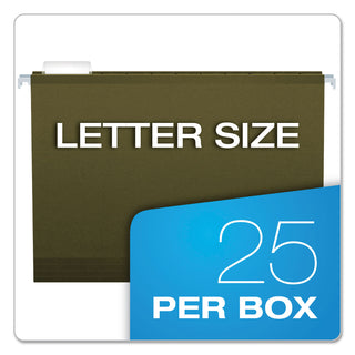 Pendaflex® Reinforced Hanging File Folders, Letter Size, 1/5-Cut Tab, Standard Green, 25/Box (ESS415215)