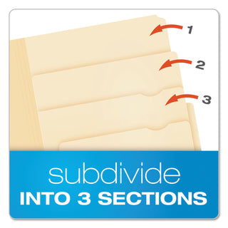 Pendaflex® Divide It Up File Folders, 1/2-Cut Tabs, Letter Size, Manila, 24/Pack (ESS10770)