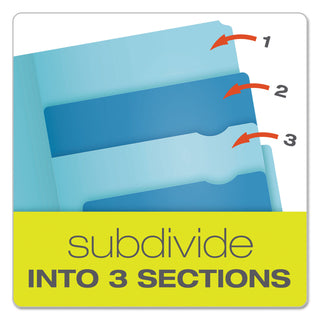 Pendaflex® Divide It Up File Folders, 1/2-Cut Tabs, Letter Size, Assorted, 24/Pack (ESS10772)