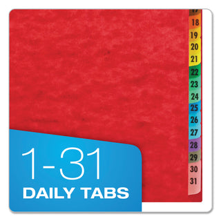Pendaflex® Expanding Desk File, 1-31, Letter, Acrylic-Coated Pressboard, Red (ESS11014)