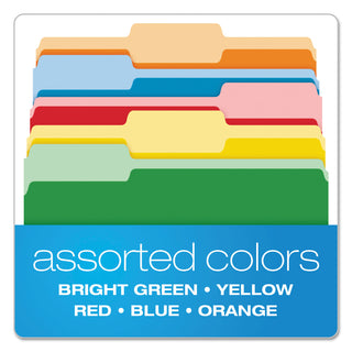 Pendaflex® Colored File Folders, 1/3-Cut Tabs, Letter Size, Assorted, 100/Box (ESS15213ASST)