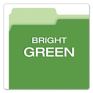 Pendaflex® Colored File Folders, 1/3-Cut Tabs, Letter Size, Green/Light Green, 100/Box (ESS15213BGR)
