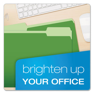 Pendaflex® Colored File Folders, 1/3-Cut Tabs, Letter Size, Green/Light Green, 100/Box (ESS15213BGR)