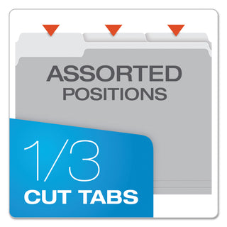 Pendaflex® Colored File Folders, 1/3-Cut Tabs, Letter Size, Gray/Light Gray, 100/Box (ESS15213GRA)