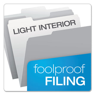 Pendaflex® Colored File Folders, 1/3-Cut Tabs, Letter Size, Gray/Light Gray, 100/Box (ESS15213GRA)