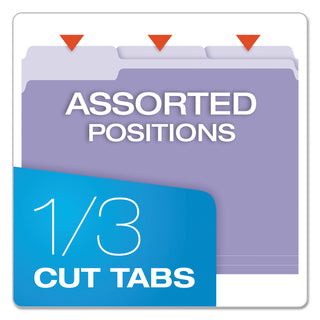 Pendaflex® Colored File Folders, 1/3-Cut Tabs, Letter Size, Lavender/Light Lavender, 100/Box (ESS15213LAV)