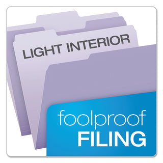 Pendaflex® Colored File Folders, 1/3-Cut Tabs, Letter Size, Lavender/Light Lavender, 100/Box (ESS15213LAV)