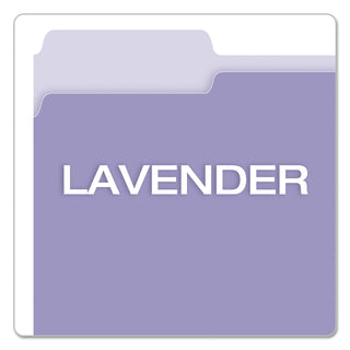 Pendaflex® Colored File Folders, 1/3-Cut Tabs, Letter Size, Lavender/Light Lavender, 100/Box (ESS15213LAV)
