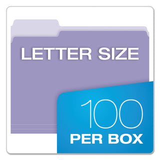 Pendaflex® Colored File Folders, 1/3-Cut Tabs, Letter Size, Lavender/Light Lavender, 100/Box (ESS15213LAV)