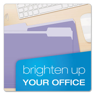 Pendaflex® Colored File Folders, 1/3-Cut Tabs, Letter Size, Lavender/Light Lavender, 100/Box (ESS15213LAV)