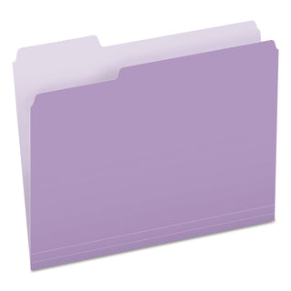 Pendaflex® Colored File Folders, 1/3-Cut Tabs, Letter Size, Lavender/Light Lavender, 100/Box (ESS15213LAV)