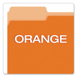 Pendaflex® Colored File Folders, 1/3-Cut Tabs, Letter Size, Orange/Light Orange, 100/Box (ESS15213ORA)
