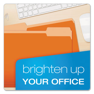 Pendaflex® Colored File Folders, 1/3-Cut Tabs, Letter Size, Orange/Light Orange, 100/Box (ESS15213ORA)