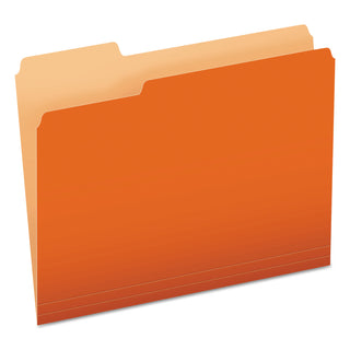 Pendaflex® Colored File Folders, 1/3-Cut Tabs, Letter Size, Orange/Light Orange, 100/Box (ESS15213ORA)