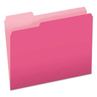 Pendaflex® Colored File Folders, 1/3-Cut Tabs, Letter Size, Pink/Light Pink, 100/Box (ESS15213PIN)
