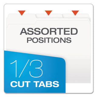 Pendaflex® Colored File Folders, 1/3-Cut Tabs, Letter Size, White, 100/Box (ESS15213WHI)