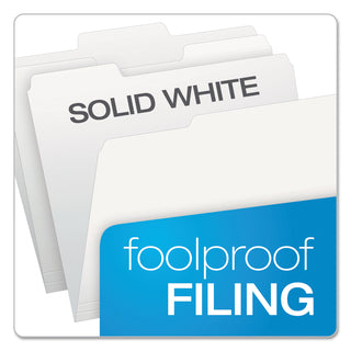 Pendaflex® Colored File Folders, 1/3-Cut Tabs, Letter Size, White, 100/Box (ESS15213WHI)