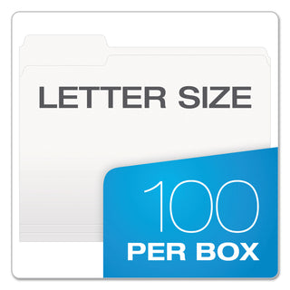 Pendaflex® Colored File Folders, 1/3-Cut Tabs, Letter Size, White, 100/Box (ESS15213WHI)