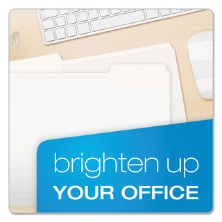 Pendaflex® Colored File Folders, 1/3-Cut Tabs, Letter Size, White, 100/Box (ESS15213WHI)