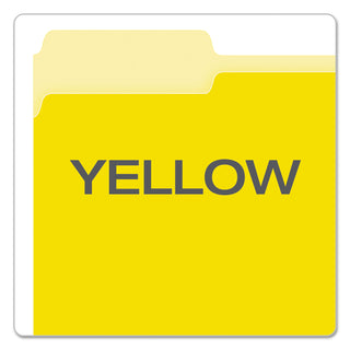Pendaflex® Colored File Folders, 1/3-Cut Tabs, Letter Size, Yellowith Light Yellow, 100/Box (ESS15213YEL)