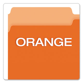 Pendaflex® Colored File Folders, 1/3-Cut Tabs, Legal Size, Orange/Light Orange, 100/Box (ESS15313ORA)