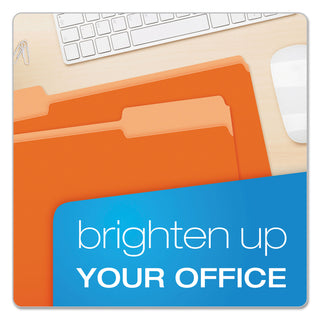 Pendaflex® Colored File Folders, 1/3-Cut Tabs, Legal Size, Orange/Light Orange, 100/Box (ESS15313ORA)