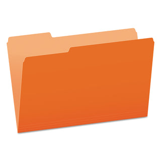 Pendaflex® Colored File Folders, 1/3-Cut Tabs, Legal Size, Orange/Light Orange, 100/Box (ESS15313ORA)